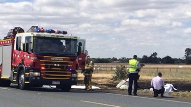 shepparton plane two after victoria crash dead highway confirmed crashed goulburn died outside valley police near had men just credit