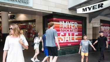 Myer recorded a drop in sales in the first two weeks of December.