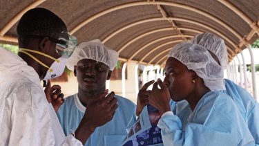 High alert: Health workers in Mali.