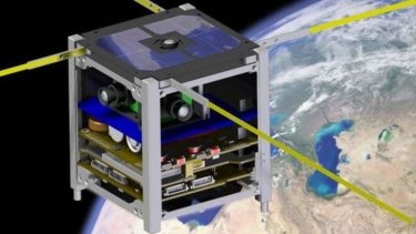 An artist's impression of one of the ArduSat satellites in orbit.