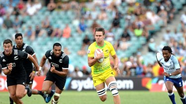 Runaway: Lachie Anderson of Australia in action against New Zealand.