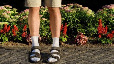Fashion tragedy: Socks and sandals.  Thanks Germany.