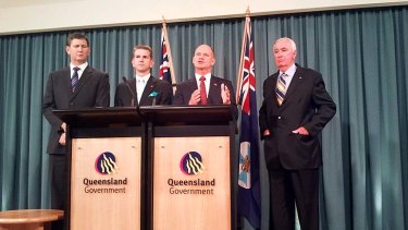 Queensland Premier Cambell Newman announces the inquiry into the bungled health payroll sytem.