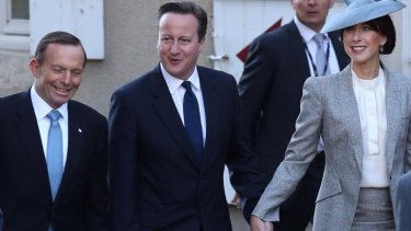 Allies: Tony Abbott with UK Prime Minister David Cameron and his wife Samantha.