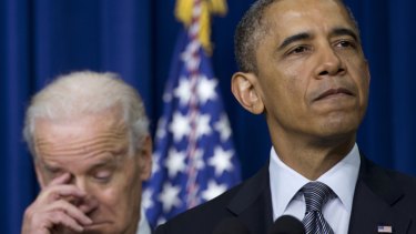 Sweeping measures: US President Barack Obama, accompanied by Vice President Joe Biden, announces his proposals to reduce gun violence.