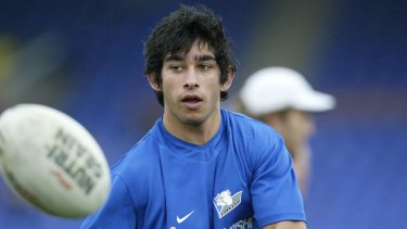 Young pup: Johnathan Thurston at Bulldogs training at Belmore Oval in 2004.