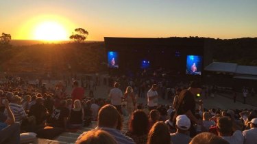 Mental As Anything play as the sun sets at Red Hill Auditorium.