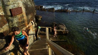 "Some swimmers went to complain to the surf lifesavers on the beach, someone else called the police" ... early morning swimmers at McIvers Ladies Baths in Coogee.