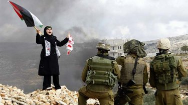 A Palestinian woman demonstrates against Israel's Cast Lead offensive on the Gaza Strip in January 2009