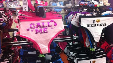 On display ... the underwear  which Kmart says is for "our female youth market" and "absolutely not aimed at our female junior market".