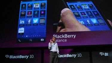 RIM CEO Thorsten Heins speaks during the BlackBerry Jam 2012 conference at the San Jose Convention Centre last week.