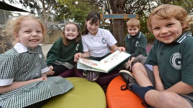 Student welfare: Life’s good under the friendship tree for Greensborough Primary pupils.
