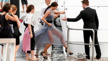 Erica Packer boards the OSCAR II at Rose Bay for a <i>Vogue Australia</i> event in October.