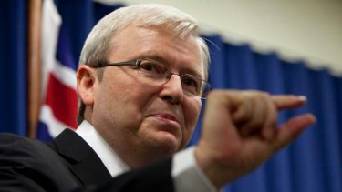 Back with a bang ... former Prime Minister Kevin Rudd.
