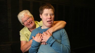 Krystyna Croft with her son Robert, 30, who has Down syndrome and autism.