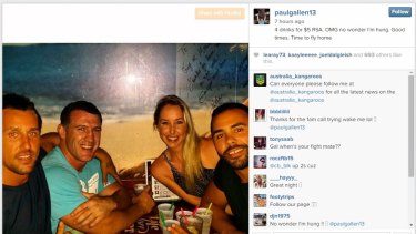Paul Gallen in Hawaii with Mitchell Pearce.