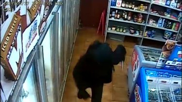 Security footage of the robbery.