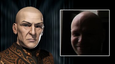 Remembered ... Sean Smith's computer-generated avatar as "Vile Rat" in "EVE Online"; inset, Sean Smith.