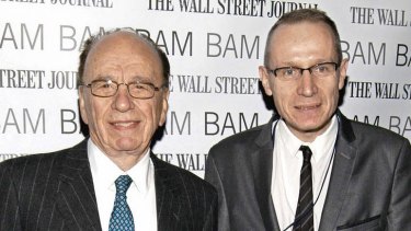 Here is the news …Rupert Murdoch and Robert Thomson in New York in 2009.