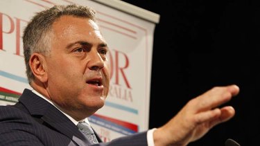 Warning signs: Joe Hockey speaks about challenges to the budget on Wednesday night at a Spectator Magazine function in Sydney.