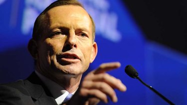 Suppository speech: Opposition Leader Tony Abbott.