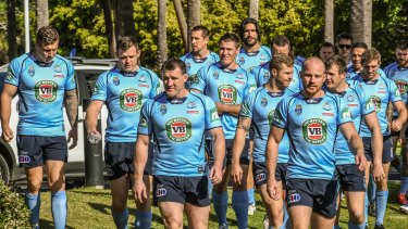 Keen on leadership role after he retires: Paul Gallen on Wednesday during a NSW Origin squad training camp at Coffs Harbour.