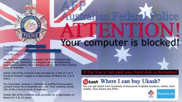 Ransomware ... another screengrab of what it looks like.