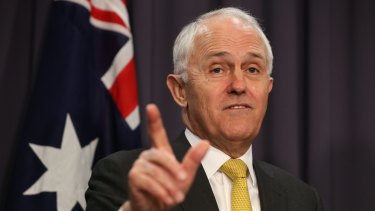 Prime Minister Malcolm Turnbull during a press conference on same-sex marriage at Parliament House on Tuesday.