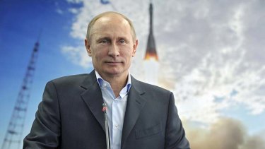 Back in the space race: Russian President Vladimir Putin launches the new program.