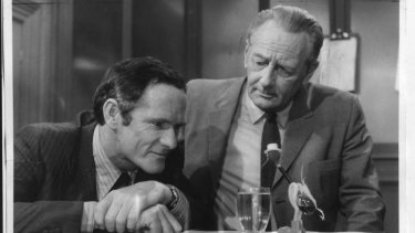 Norman Yemm, left, as Senior Detective Jim Patterson in <i>Homicide</i>.