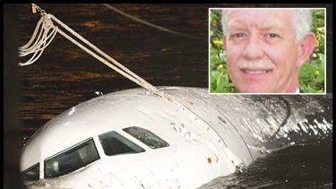 The Airbus A320 sinks in the Hudson after Captain Chesley Burnett "Sully" Sullenberger III pulled off an amazing crash landing on the river, saving the lives of all on board.