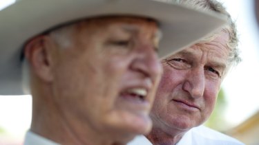 Bob Katter with his party's Queensland Parliamentary leader Ray Hopper.