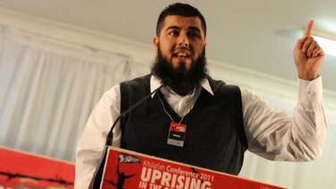 Twentieth-century Islam ... Bilal Merhi speaks at the <i>Uprising in the Muslim World</i> Conference in Sydney.