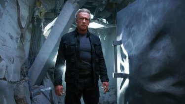 Arnold Schwarzenegger in <i>Terminator Genisys</i>.