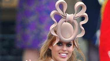 Crazy costume ... Wiggles have their eyes on Princess Beatrice's hat.