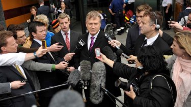 Andrew Bolt  after the court hearing.
