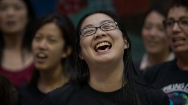 Hwan-yi choo during a rehearsal of the With One Voice choir.