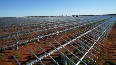 AGL's solar array awaiting panels: Future renewable energy ventures are in doubt.