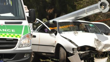 pole delays crashes into car after bound standstill brought traffic following north been crash coast road old