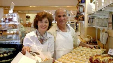 Eleni and Fanos in their shop Greek Cakes by Eleni. Photograph by Edwina Pickles