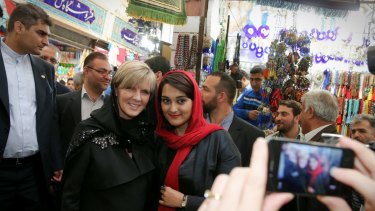 News spread quickly of Foreign Minister Julie Bishop's trip to a bazaar in Tehran in April, where western politicians are a rare sight.