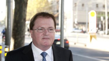 Stephen Cougle leaving the Federal Court in Melbourne.