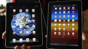 Strikingly similar ... Apple's iPad (left) and the Samsung Galaxy Tab 10.1.