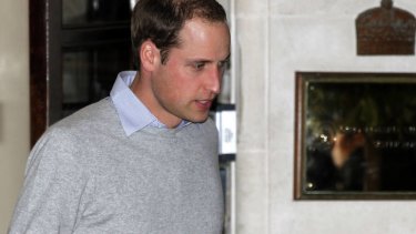 Expectant father ... Britain's Prince William leaves the King Edward VII hospital.