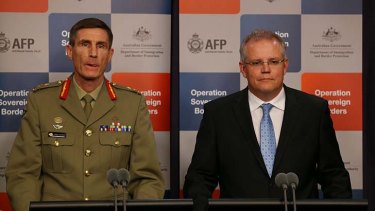 Lieutenant-General Angus Campbell and Immigration Minister Scott Morrison