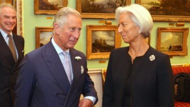 Prince Charles with Christine Lagarde, head of the International Monetary Fund.