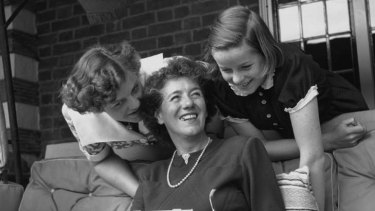 Children's author Enid Blyton, with her daughters Gillian (left) and Imogen in 1949.