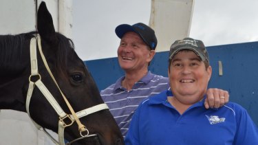 Horse stories: Peter Sinclair, 50, and his son Nathan, 26.