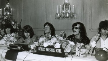 Sympathy for the devils: The Rolling Stones at a press conference in the 1960s with Sam Cutler, second from right.