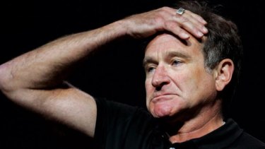 Robin Williams performing.